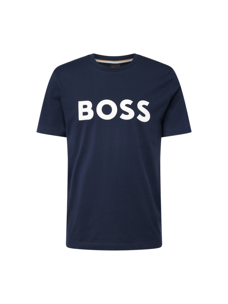 BOSS Tricou 'Tiburt'  bleumarin / alb