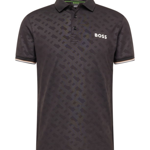 BOSS Tricou  gri metalic / negru / alb