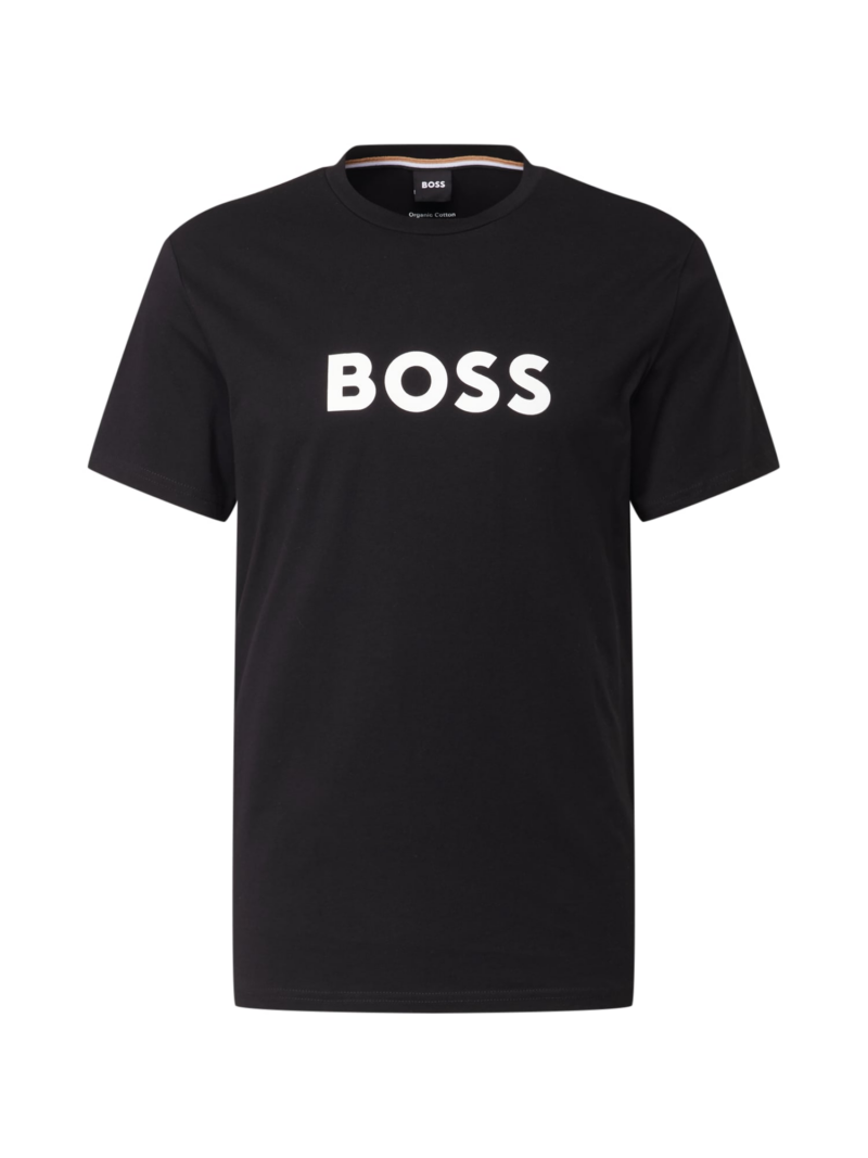 BOSS Tricou  negru / alb