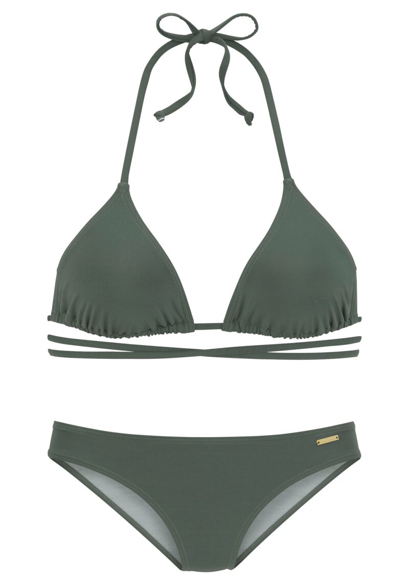 BRUNO BANANI Costum de baie două piese  oliv