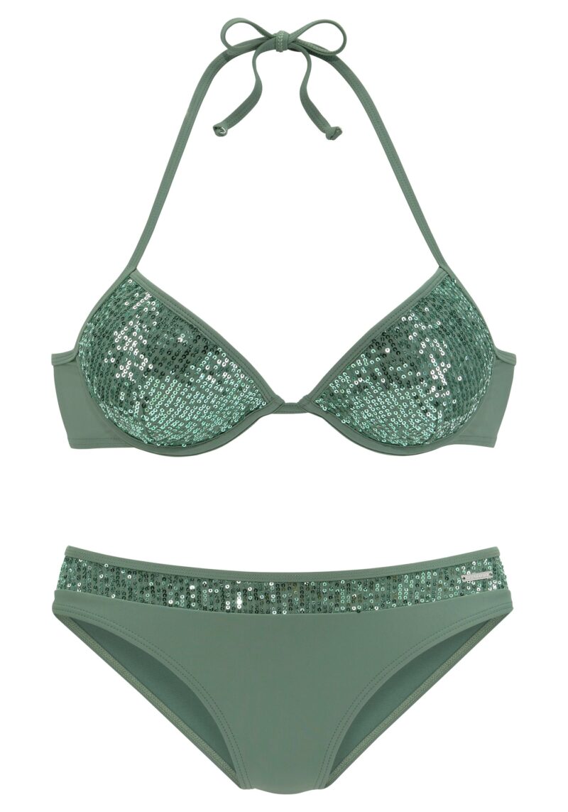 BRUNO BANANI Costum de baie două piese  verde smarald