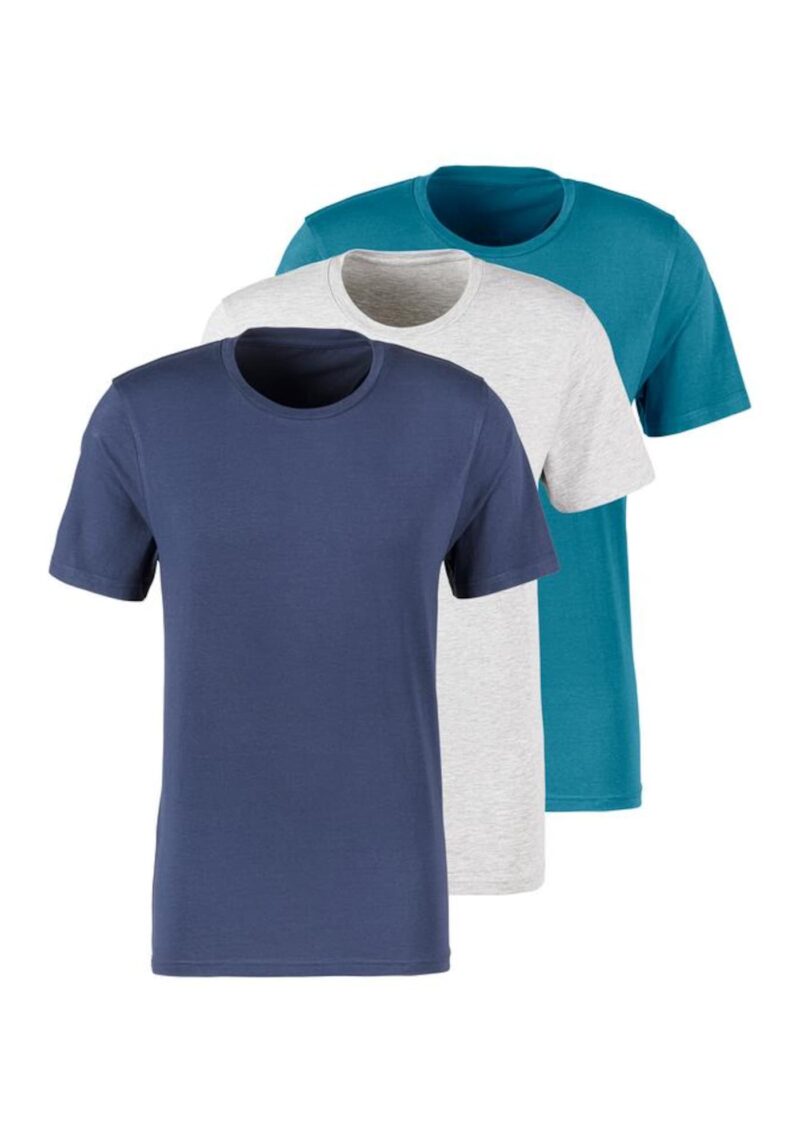 BRUNO BANANI Tricou  bleumarin / gri amestecat / verde petrol