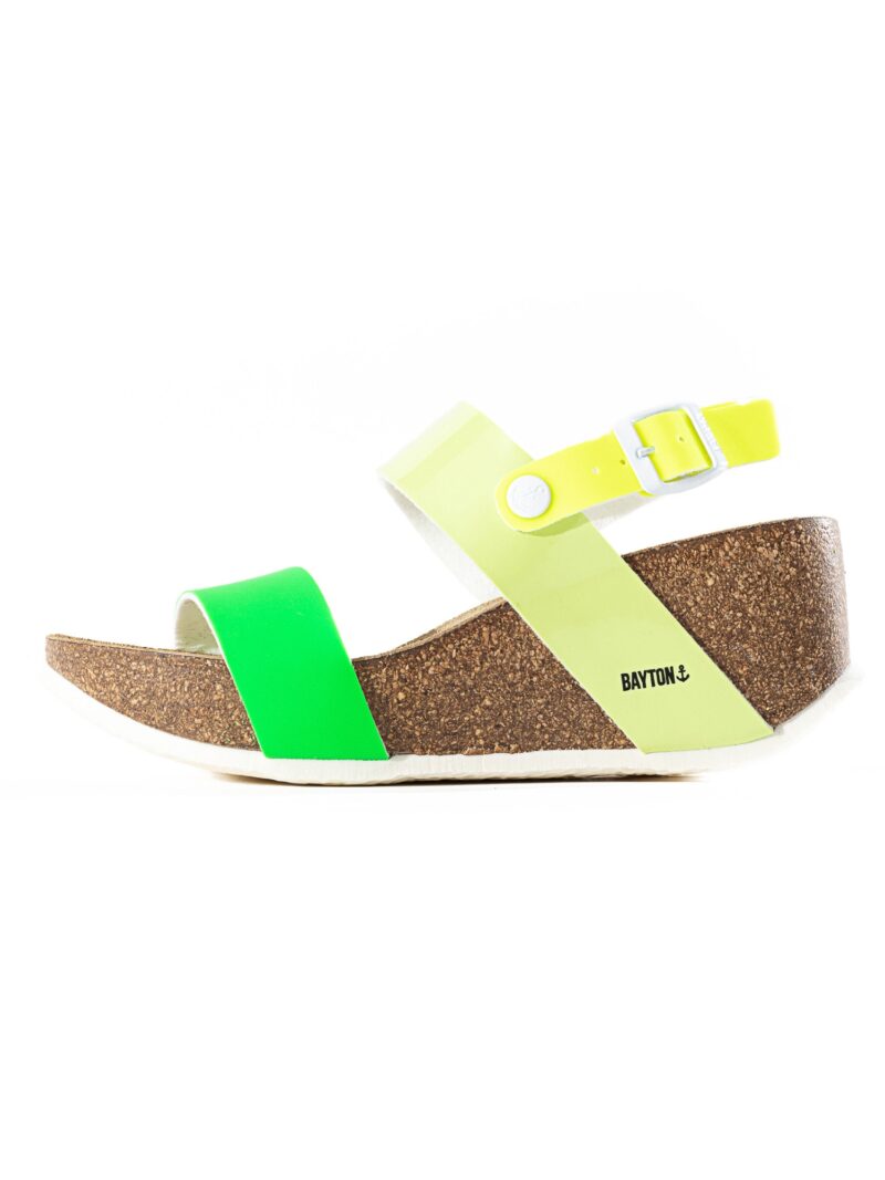 Bayton Sandale cu baretă 'Selene'  galben neon / galben deschis / verde neon / alb