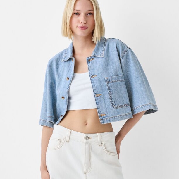 Bershka Bluză  albastru denim