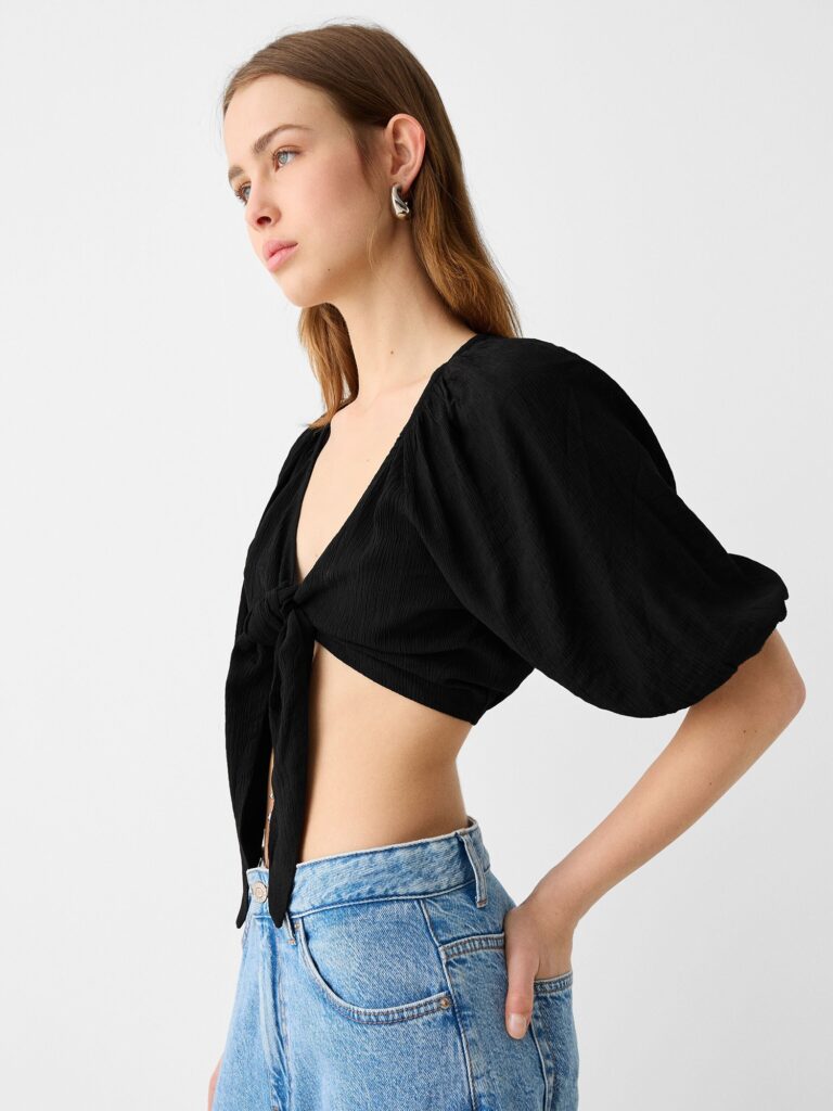 Original Bershka Bluză  negru