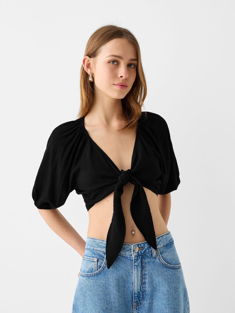 Bershka Bluză  negru