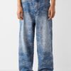 Bershka Jeans  albastru denim / alb