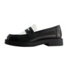 Bershka Mocasini  negru / alb