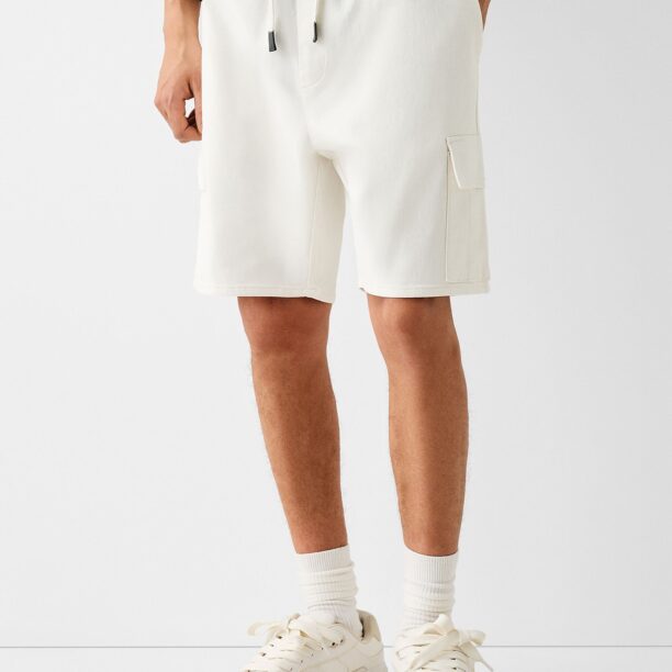 Bershka Pantaloni cu buzunare  alb murdar