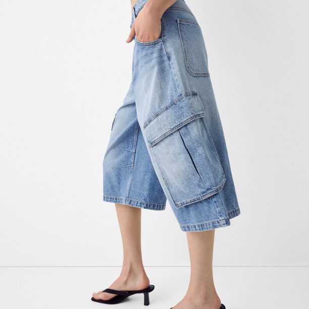 Preţ Bershka Pantaloni eleganți  albastru denim