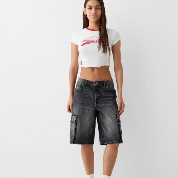 Cumpăra Bershka Pantaloni eleganți  negru denim