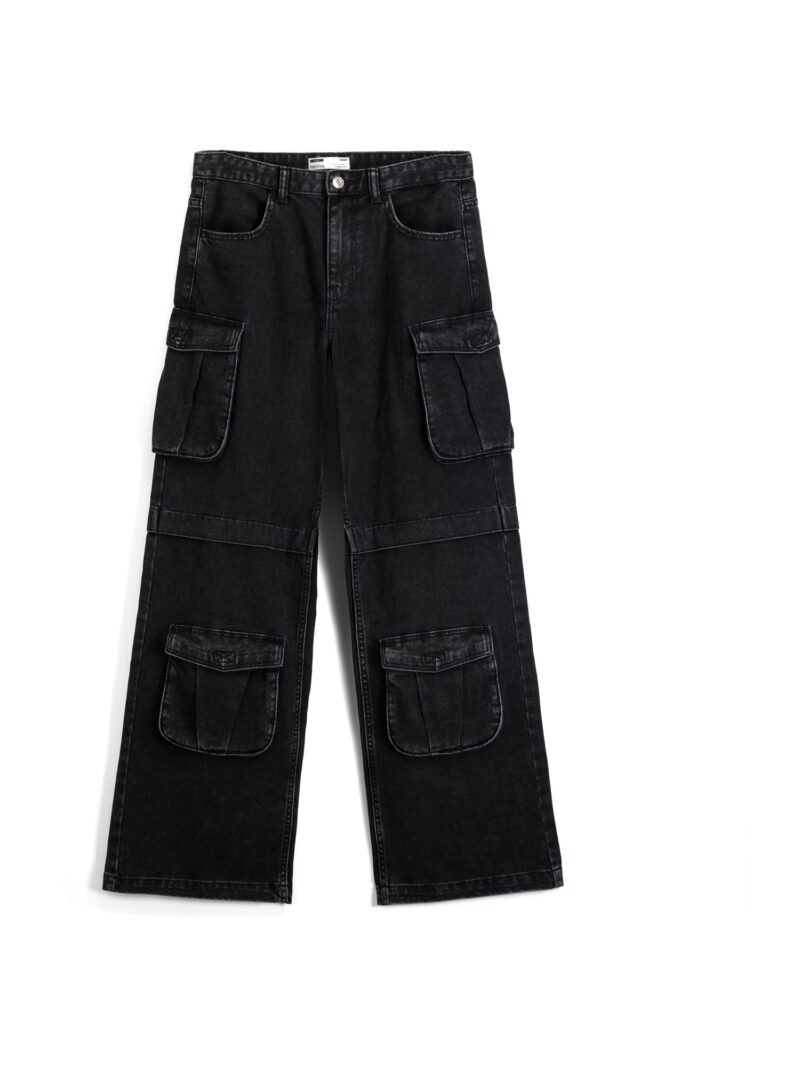 Bershka Pantaloni eleganți  negru denim