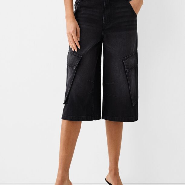 Bershka Pantaloni eleganți  negru denim