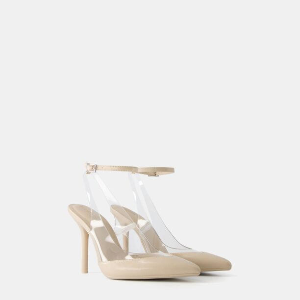 Bershka Pumps  transparent / alb lână preţ