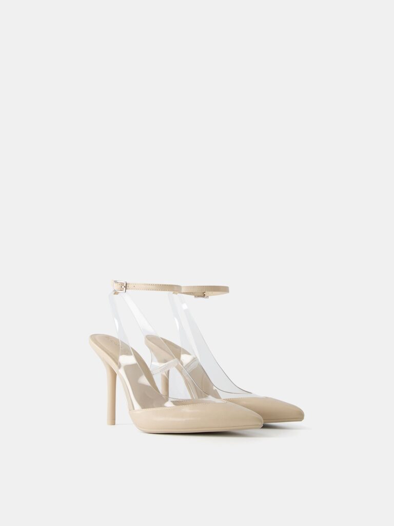 Bershka Pumps  transparent / alb lână preţ