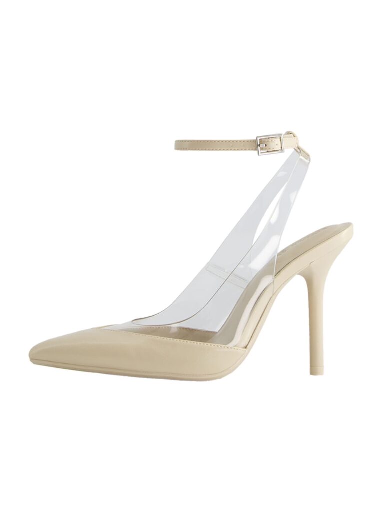 Bershka Pumps  transparent / alb lână