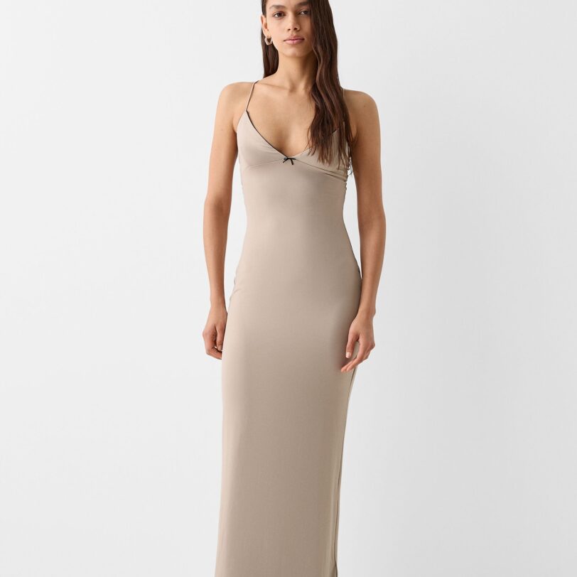 Cumpăra Bershka Rochie de vară  alb kitt / negru