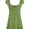 Bershka Rochie  galben / verde / alb