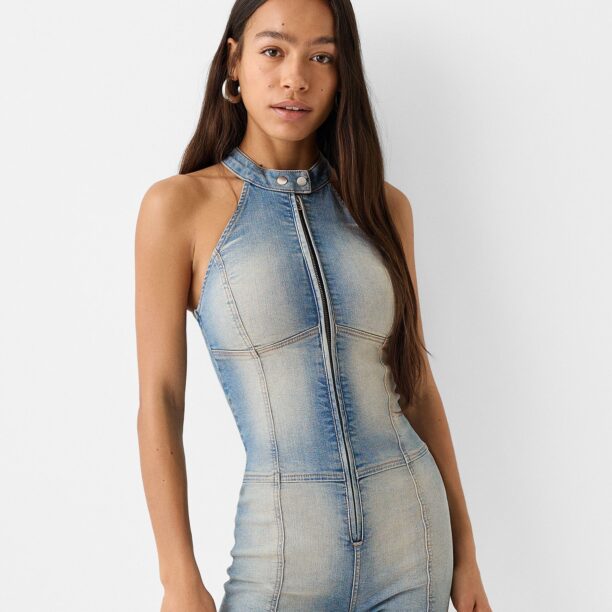 Bershka Salopeta  albastru denim