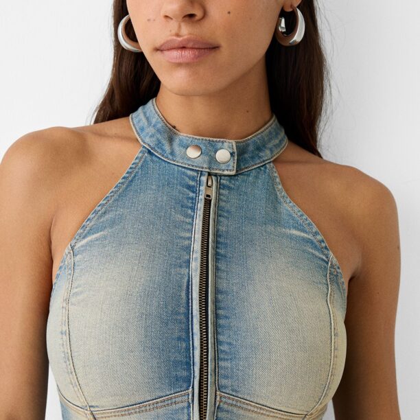 Original Bershka Salopeta  albastru denim