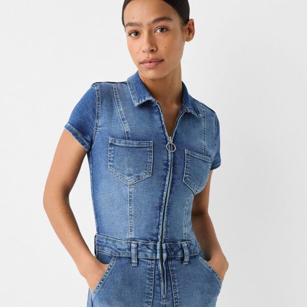 Bershka Salopeta  albastru denim