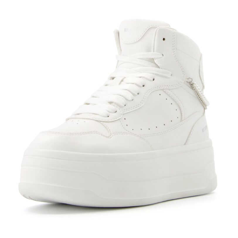Bershka Sneaker înalt  argintiu / alb