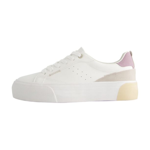 Bershka Sneaker low  bej deschis / mov liliachiu / alb