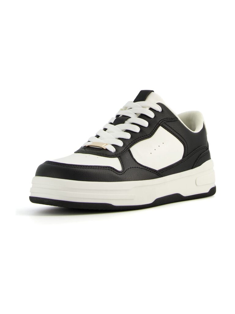 Bershka Sneaker low  negru / alb