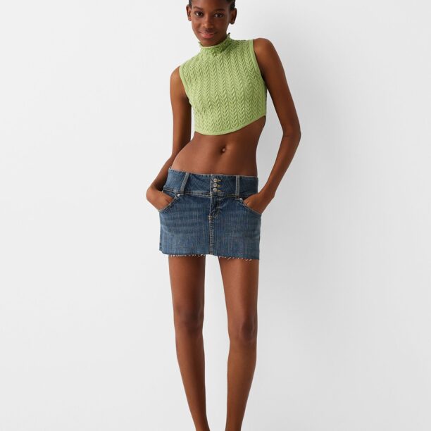 Cumpăra Bershka Top brodat  verde deschis