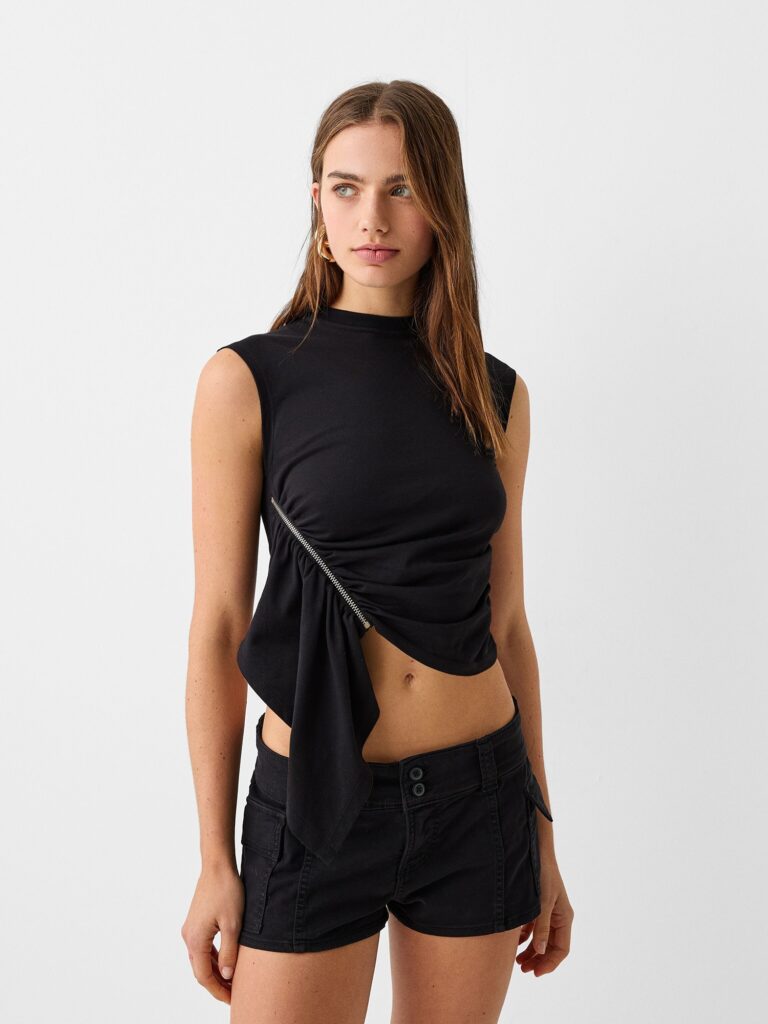 Bershka Top  negru