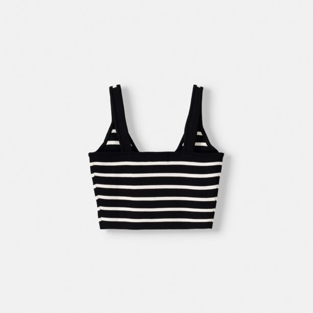 Preţ Bershka Top  negru / alb