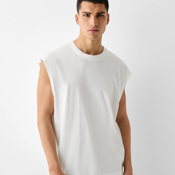 Bershka Tricou  alb murdar