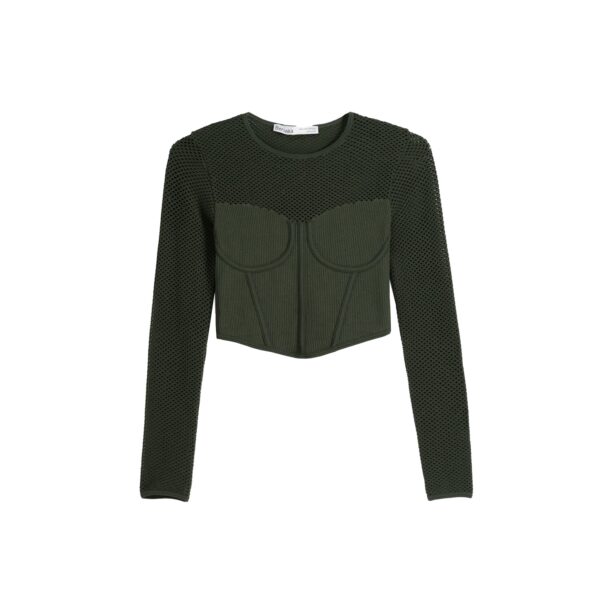 Bershka Tricou  verde pin