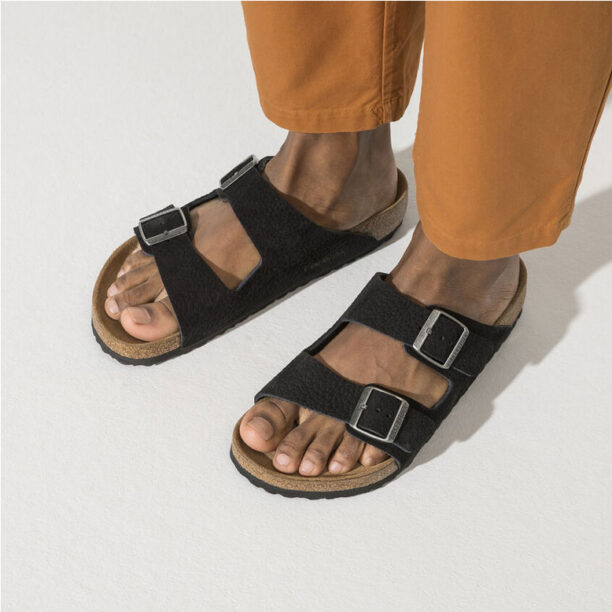 Original Birkenstock Arizona BS Desert Buck Black Narrow Fit