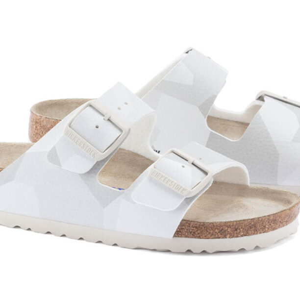 Birkenstock Arizona Birko-Flor Desert Soil Geo Camo Snow White Narrow Fit preţ