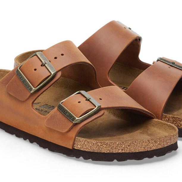 Cumpăra Birkenstock Arizona Natural Leather Oiled Narrow Fit