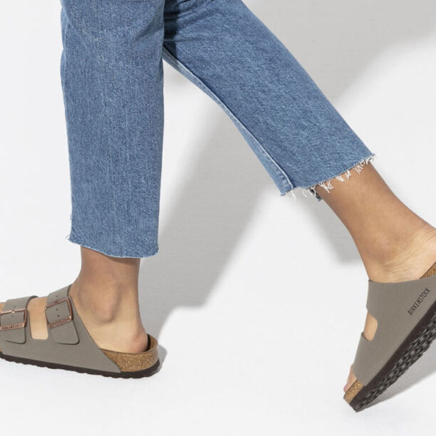 Preţ Birkenstock Arizona Nubuck Stone Narrow Fit