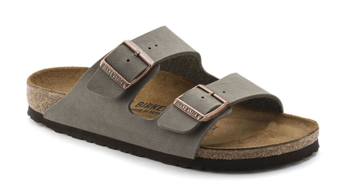 Original Birkenstock Arizona Nubuck Stone Narrow Fit