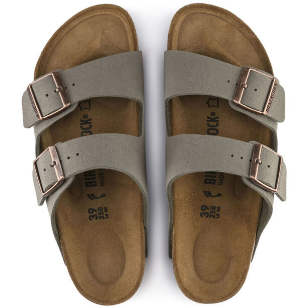 Birkenstock Arizona Nubuck Stone Narrow Fit