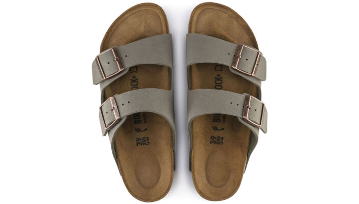 Birkenstock Arizona Nubuck Stone Narrow Fit