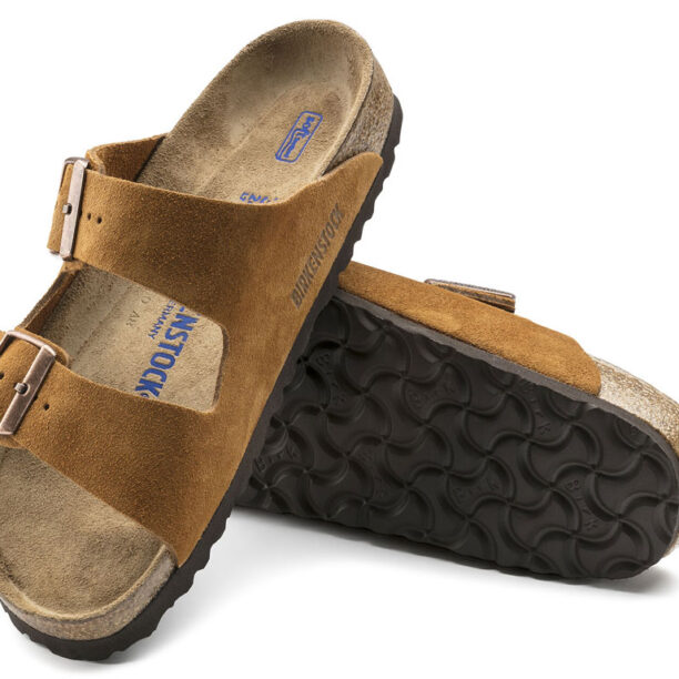 Birkenstock Arizona Soft Footbed Suede Leather Mink Narrow Fit preţ