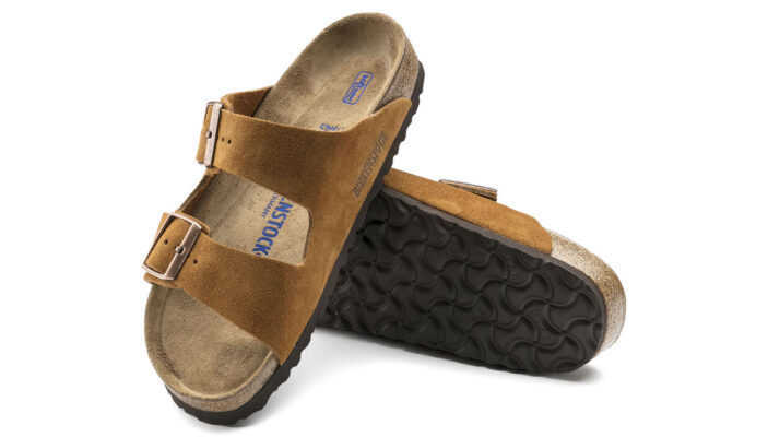 Birkenstock Arizona Soft Footbed Suede Leather Mink Narrow Fit preţ