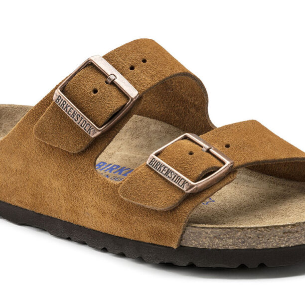 Original Birkenstock Arizona Soft Footbed Suede Leather Mink Narrow Fit