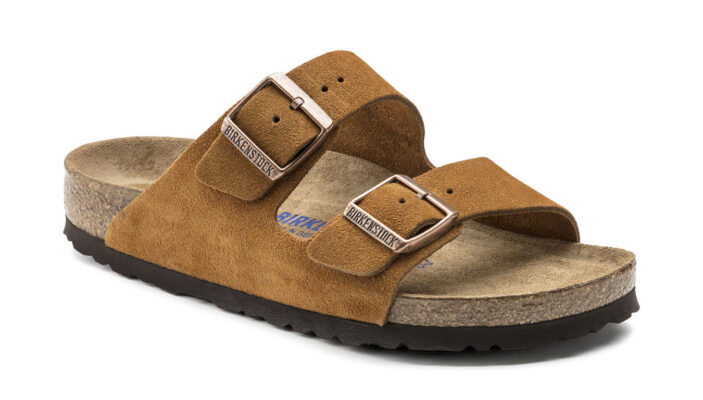 Original Birkenstock Arizona Soft Footbed Suede Leather Mink Narrow Fit