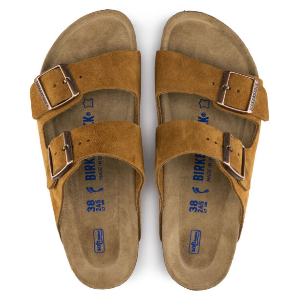 Birkenstock Arizona Soft Footbed Suede Leather Mink Narrow Fit