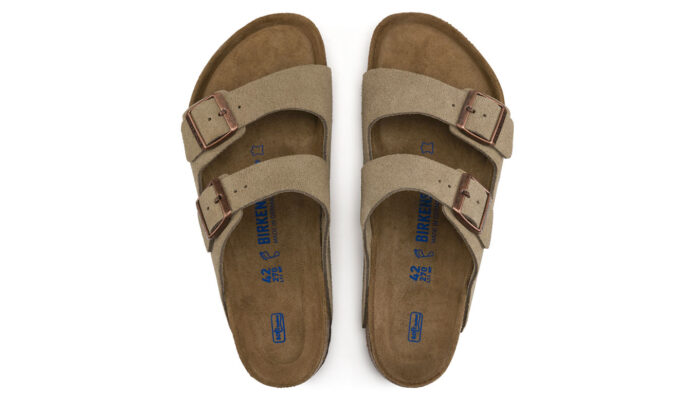 Birkenstock Arizona Soft Footbed Suede Leather Taupe Narrow Fit preţ