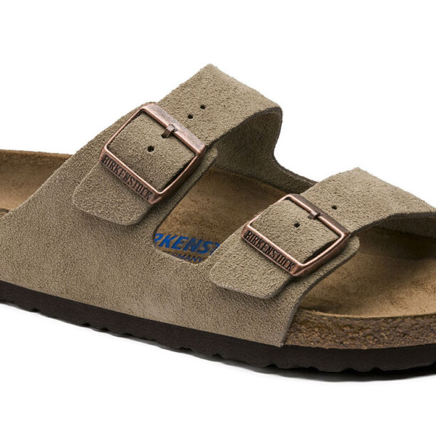 Birkenstock Arizona Soft Footbed Suede Leather Taupe Narrow Fit