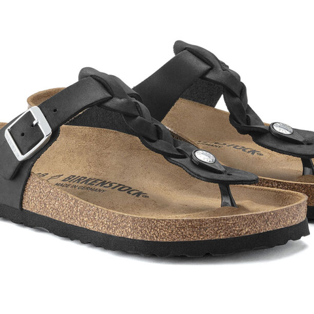 Birkenstock Gizeh Oiled Leather Black Regular Fit preţ