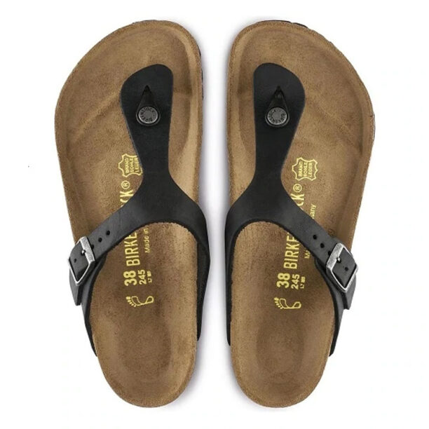 Birkenstock Gizeh Oiled Leather Black Regular Fit preţ