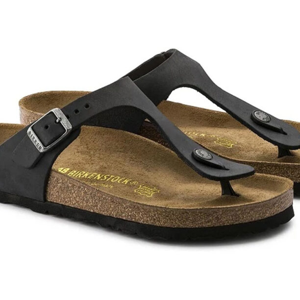 Cumpăra Birkenstock Gizeh Oiled Leather Black Regular Fit